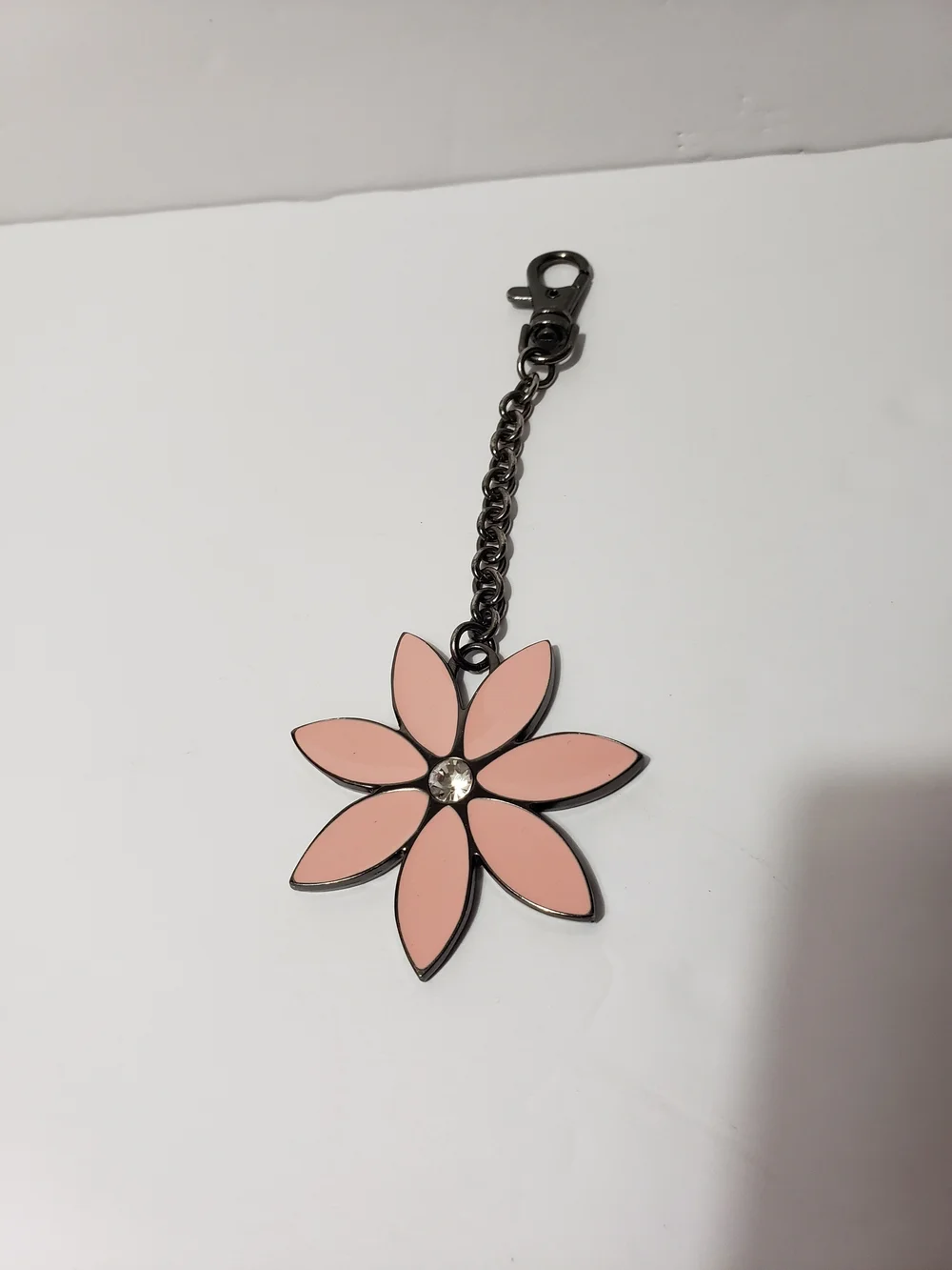 MARY KAY Pink Flower Charm With Rhrinestone  & Chain